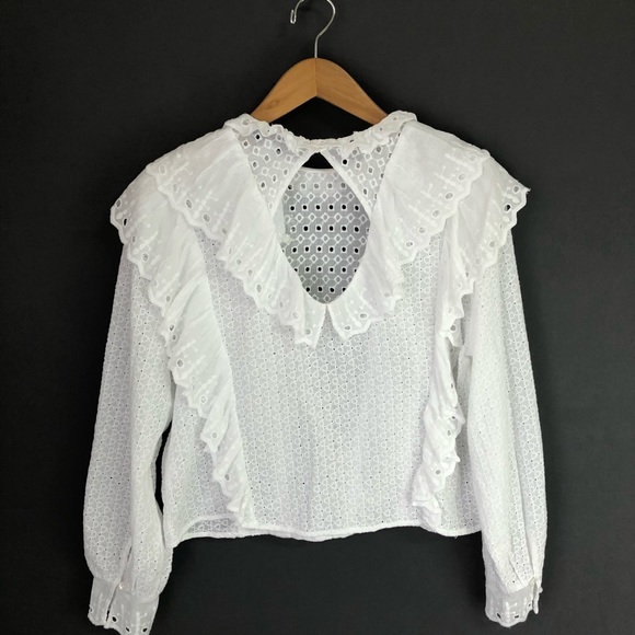 Topshop Eyelet Ruffle Blouse - Picture 6 of 8